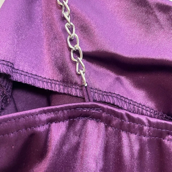 NWT Drawstring Sleeveless Backless Purple Mini Dress size M - Picture 7 of 8